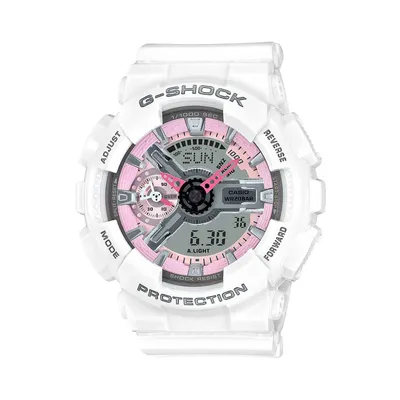 G-Shock Ladies' White and Pink Watch - GMA-S110MP-7ACR