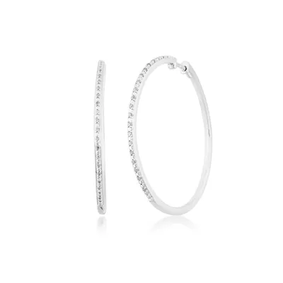 1/10 ct. tw. Diamond Prong-set Hoop Earrings in Sterling Silver