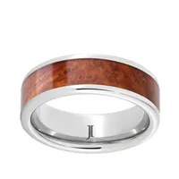 Men's 8mm Serinium Band with Burl Wood Inlay - RMSA002696