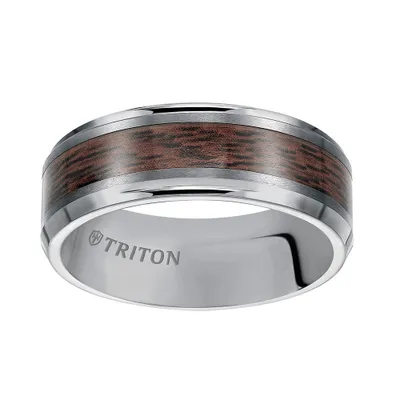 Triton Men's 8mm Tungsten Carbide Wedding Band - 11-2799C-G