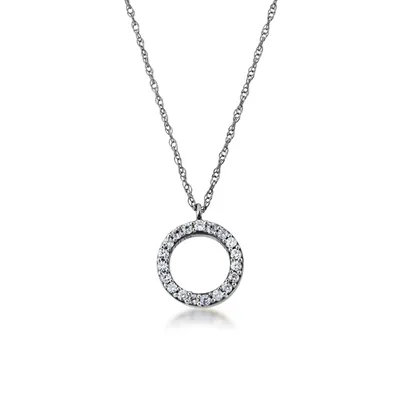 1/8 ct. tw. Circle Pendant in 10K White Gold - NB18361B03W