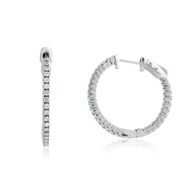 ct. tw. Diamond Inside-Out Hoop Earrings in 14K Gold