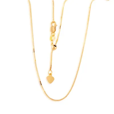 .5mm 22" Adjustable Snake Chain in 14K Yellow Gold