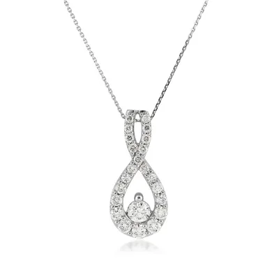 Journey Collection 3/4 ct. tw. Double Loop Pendant in 10K White Gold - 2462180750W-01-R8