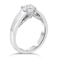 Timeless Collection 1 ct. tw. Round Brilliant Diamond Engagement Ring with Encrusted Undercarriage 14K White Gold - 100R53861W4