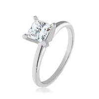 1 ct. tw. AAA Princess Cut Diamond Solitaire Engagement Ring 14K White Gold - WHS1800D