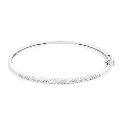 1 ct. tw. Diamond Double-Row Bangle Bracelet in 14K White Gold