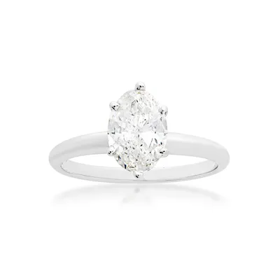 1-1/2 ct. tw. AA Quality Oval Diamond Solitaire Engagement Ring 14K White Gold - WHS193150D