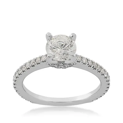 Designed with Love 3/8 ct. tw. Diamond Semi-Mount Engagement Ring Pave Band 14K White Gold -RE3RDH1HZA8W4