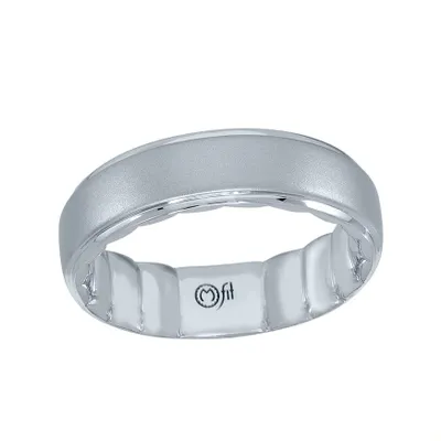 MFIT Men's Satin Finish 6mm Wedding Band 10K White Gold