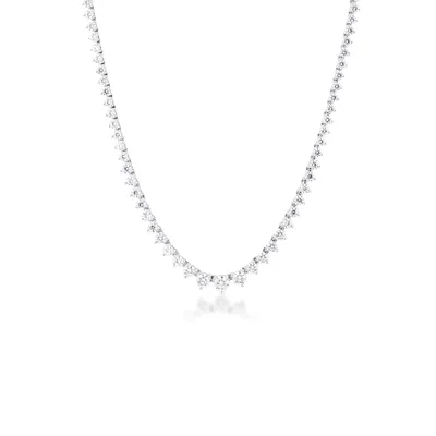 10 ct. tw. Round Brilliant Graduated Diamond Riviera Necklace in 14K White Gold