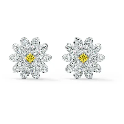 Swarovski Eternal Flower Crystal Daisy Stud Earrings in Silver Rhodium Plating - 5518145