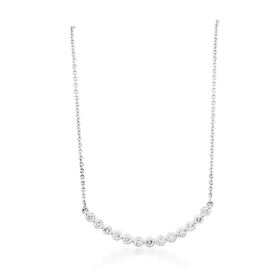 1 ct. tw. Diamond Curved Bar Necklace in 10K White Gold - P200087W