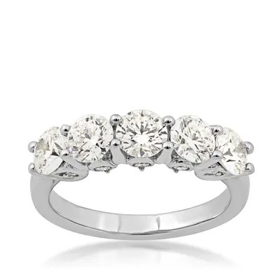 Adamante 2 ct. tw. Lab-Grown Diamond 5-Stone Anniversary Ring 14K White Gold - LG-ARA4482HS214W-200