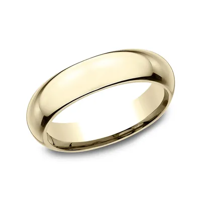 Benchmark Men's 5.0mm High-Polished Wedding Band 14K Yellow Gold - HDCF15014KY10