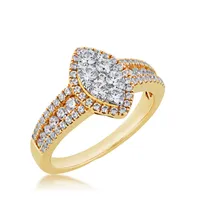 Fairytale Diamonds 1 ct. tw. Marquise Cluster Engagement Ring with Halo 10K Yellow Gold-KR19067@10KY