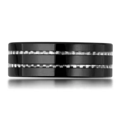 Mens Black Ceramic Wedding Ring