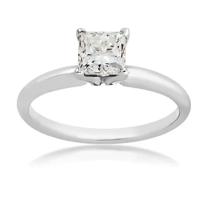 1 ct. tw. Princess Cut Diamond Solitaire Engagement Ring 14K White Gold - WHS19100D-1CT