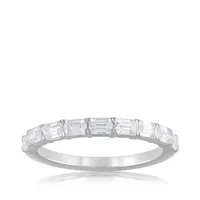 Adamante 1 ct. tw. Lab-Grown Emerald Cut 7-Stone Diamond Anniversary Band 14K White Gold