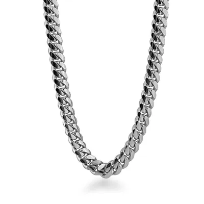 7mm 24" Miami Cuban Chain Necklace in Sterling Silver