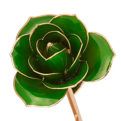 24k Gold Dipped Lucky Green Rose