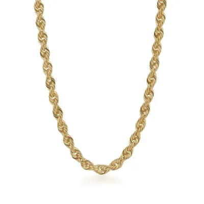 4.9mm 22" Rope Chain in 10K Yellow Gold