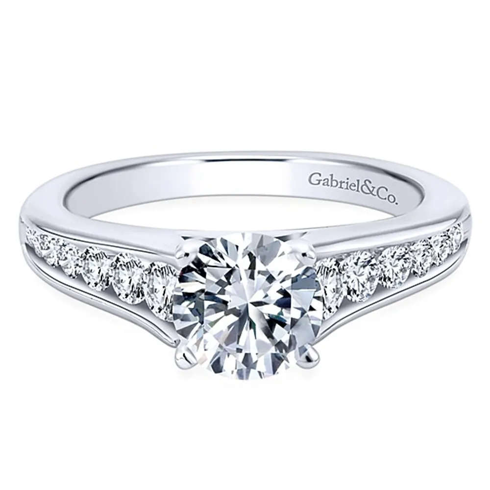 Gabriel & Co. 1/2 ct. tw. Semi-Mount with Channel-Set Diamond Wedding Band 14K White Gold - ER6664W44JJ