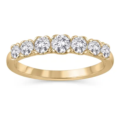 3/4 ct. tw Round 7-Stone Anniversary Band 14K Yellow Gold - UR1940G@YG