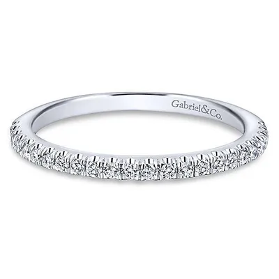 Gabriel & Co. .21 ct. tw. Single Row Wedding Band 14K White Gold - WB12679R4W44JJ