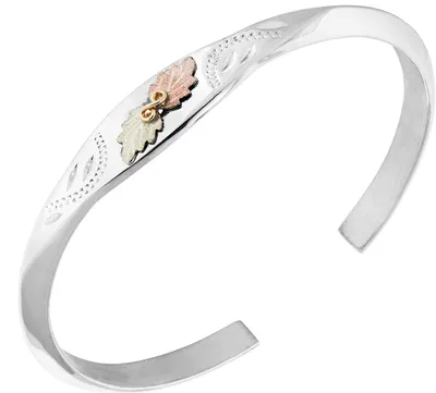 Black Hills Gold Knife Edge Cuff Bracelet in Sterling Silver