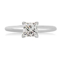 1 ct. tw. Princess Cut Diamond Solitaire Engagement Ring 14K White Gold - WHS19100D-1CT