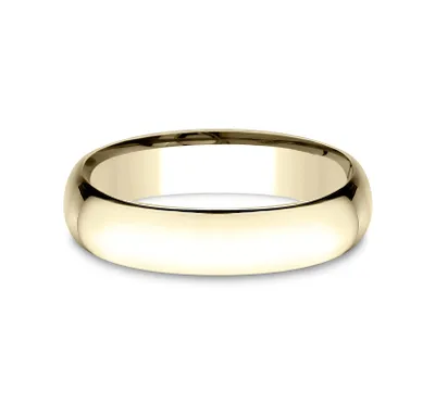 Benchmark Men's 5.0mm Polished Slim Comfort-Fit Wedding Band 14K Gold