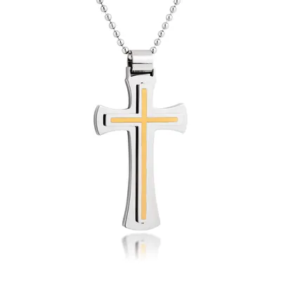 Men's Stainless Steel Cross Pendant - HSP5139/HSN495 - 58408683