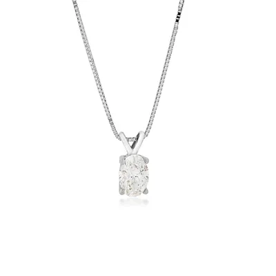 8 ct. tw. Oval Diamond Solitaire Pendant in 14K Gold