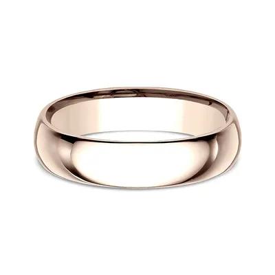 Benchmark Men's 5.0mm Comfort-Fit Wedding Band 14K Pink Gold - LCF15014KR09