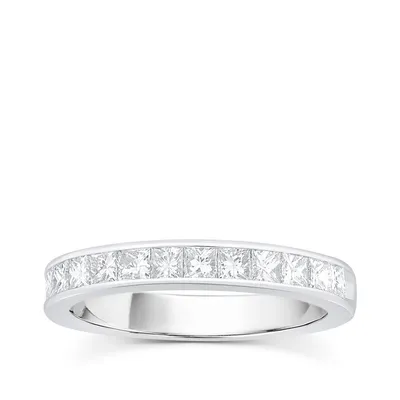 3/4 ct. tw. Princess Cut 12-Stone Diamond Channel Set Anniversary Band 14K White Gold