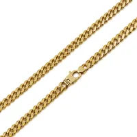 7.6mm 24" Solid Tight Link Miami Cuban Chain Necklace in 10K Yellow Gold