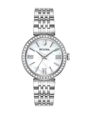 Bulova Ladies' Fashion Watch & Bracelet Set with Mother of Pearl Dial in Stainless Steel