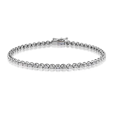 1 ct. tw. Round Diamond Tennis Bracelet in 10K White Gold