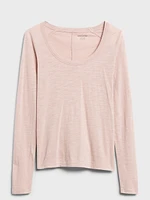 Slub Scoop-Neck T-Shirt