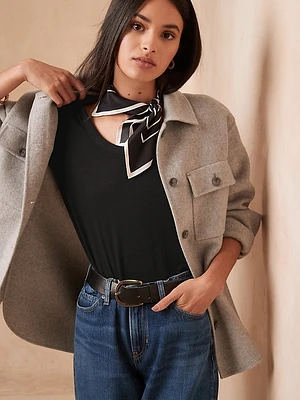 Slub Scoop-Neck T-Shirt