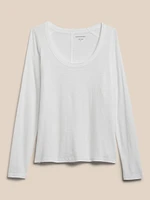 Slub Scoop-Neck T-Shirt