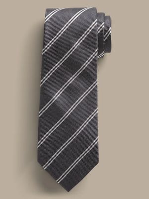 Double Stripe Silk Nanotex® Tie
