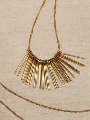 Aureus + Argent | Brass Feather Necklace