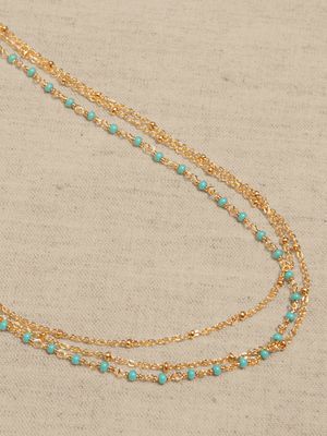 Turquoise & Gold Layered Necklace | Aureus + Argent