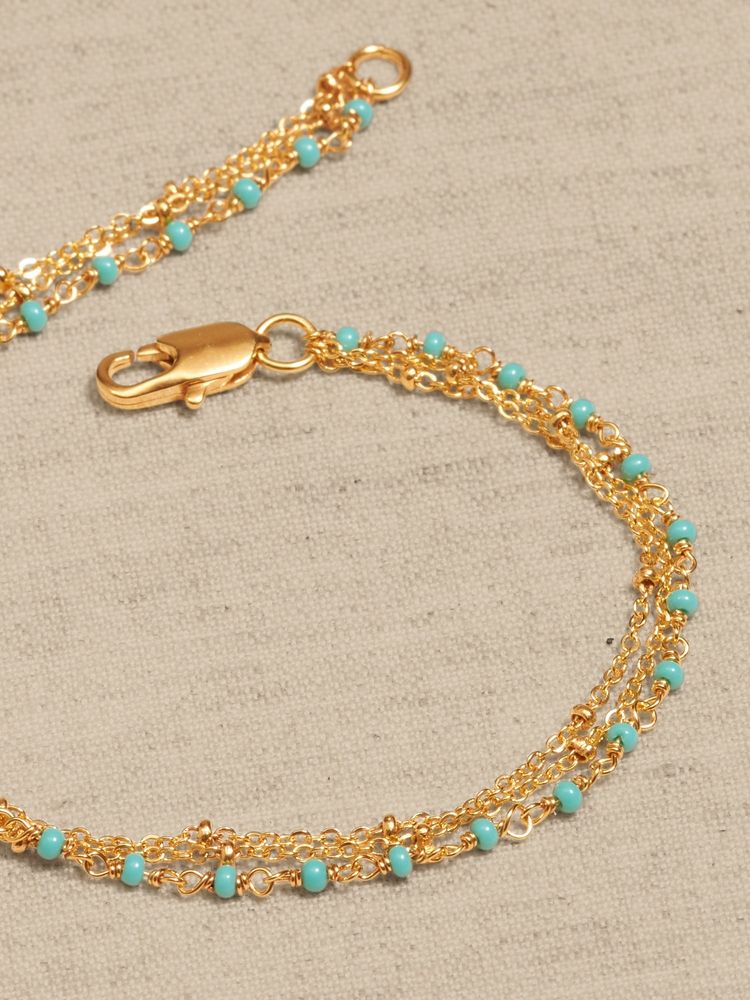 Turquoise & Gold Layered Bracelet | Aureus + Argent
