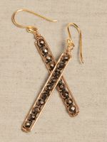 Delicate Peapod Drop Linear Earrings | Aureus + Argent