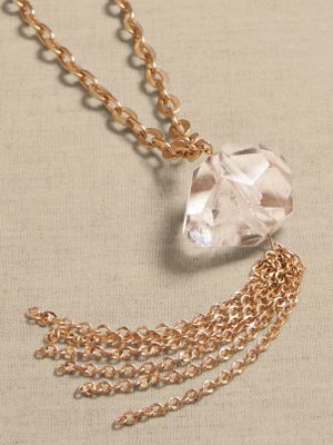 Grand Crystal Tassel Necklace | Aureus + Argent