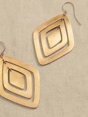 Aureus + Argent | Brass Diamond Statement Earrings