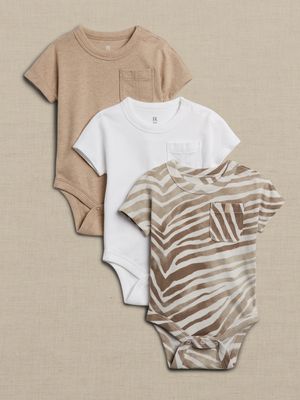Baby Essential SUPIMA® Short-Sleeve Bodysuit 3-Pack